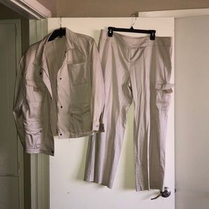 Two-piece khaki suit